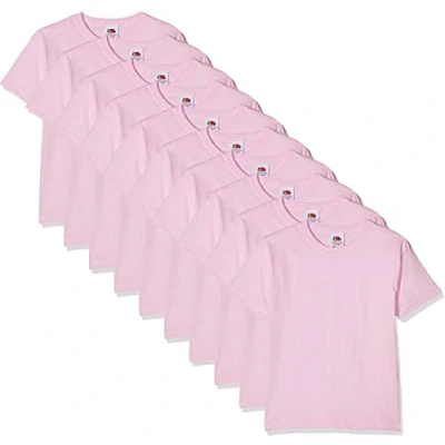 Image of Fruit of the Loom Boy&#039;s T Shirt (pack 10) (Light Pink), Years (Size: 12 13)