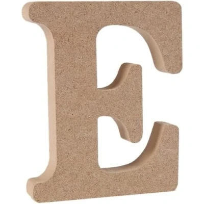Image of Wooden MDF Letter E Size 13cm Arts &amp; Crafts Personalized Name Free Standing Letters (E)