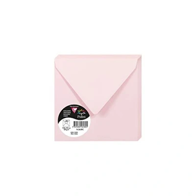 Image of Clairefontaine Ref 5658C Pollen Envelopes (Pack of 20) 140 x 140mm Sized, 120gsm Paper, Gummed Seal, Inkjet &amp; Laser Printer Compatible, Acid Free Pink