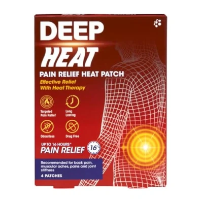 Image of Deep Heat Pain Relief Back Patches, For Muscular Aches, &amp; Stiffness (Pack of 4 Patches)