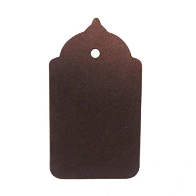 Image of Swift Dark Brown Gift Hang Tags Dome Shaped Kraft Card Paper Parcel Clothing Price Labels Swing Tickets 70mm x 40mm (Pack of 100)
