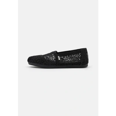 Image of TOMS Womens Moroccan Corchet Alpargata Loafer Flat, Black, 4.5 UK