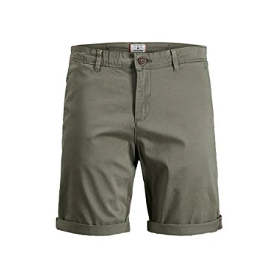 Image of JACK &amp; JONES Men&#039;s JJIBOWIE JJSHORTS Solid SA STS Shorts, Dusty Olive, S