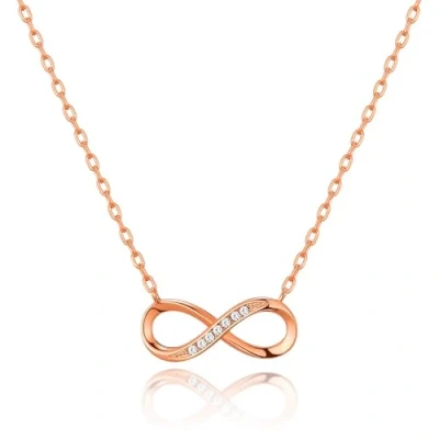 Image of Philip Jones Rose Gold Plated Infinity Pendant Necklace Created with Zircondia® Crystals