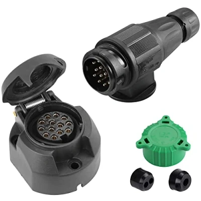 Image of SPARKMOTO 13 Pin Trailer Plug and Socket,12V Socket Waterproof Light Connector, For Boat RV Cars Caravan Adapter Connector (Long)