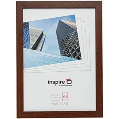 Image of Hampton Frames MUNICH A4 (21x30cm) Dark Wood Effect Picture Poster Photo Frame Plexi (Non Glass) MUNA4BRN
