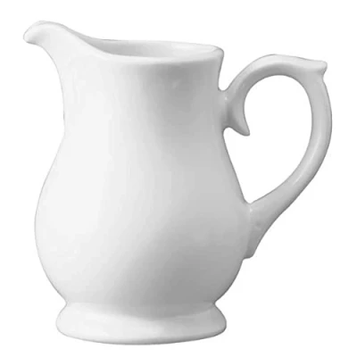 Image of Churchill White Sandringham Jug / Creamers JS50 28cl Pack of 4 Cream Jugs, Milk Ceramic Tot, China Creamer,