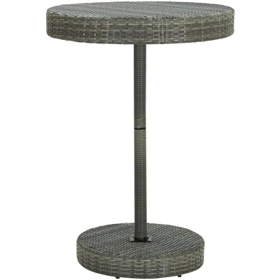Image of vidaXL Garden Table Grey 75.5x106 cm Poly Rattan