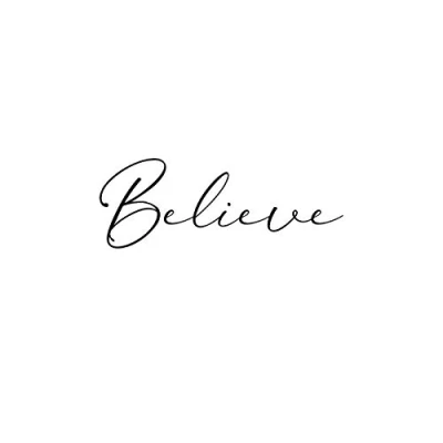 Image of Believe Temporary Tattoo 3.5cm Size Pack Of 4