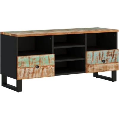 Image of vidaXL TV Cabinet 100x33x46 cm Solid Wood Reclaimed and Engineered
