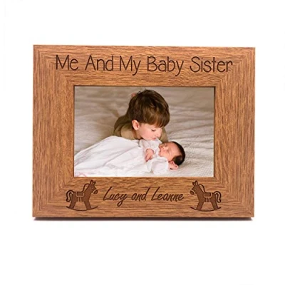 Image of ukgiftstoreonline Personalised Me and My Baby Sister Engraved Photo Frame (5 x 7 Inch)