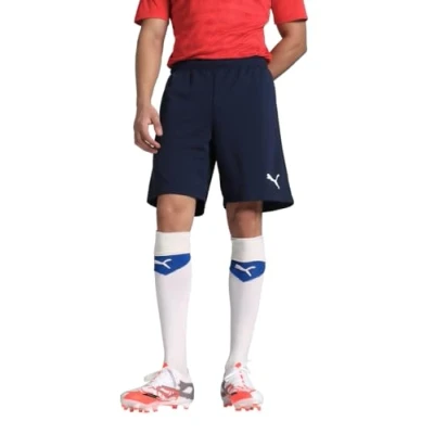 Image of puma Mens Teamrise Shorts, Peacoat White, S EU