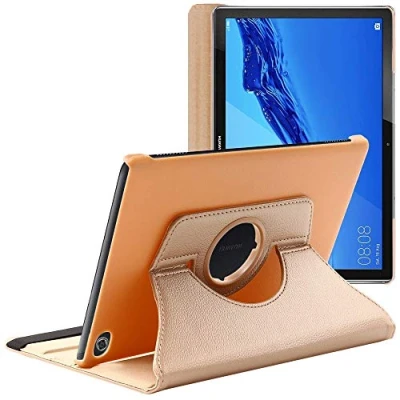 Image of ebestStar for Huawei MediaPad M5 Lite 10.1 Case Tablet 10.1, Cover 360 Rotating Protection, PU Leather, Gold