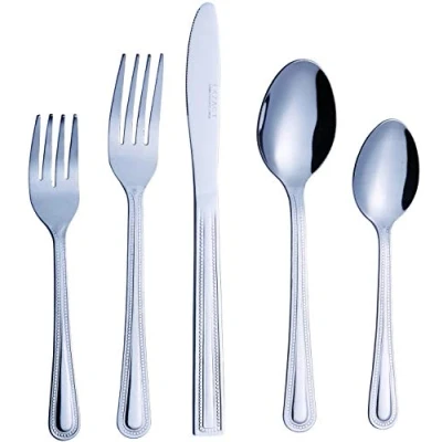 Image of EXZACT Cutlery 20pcs Stainless Steel Incl. Dinner Knife x 4, Fork Salad Table Spoon Tea 4 Serve for
