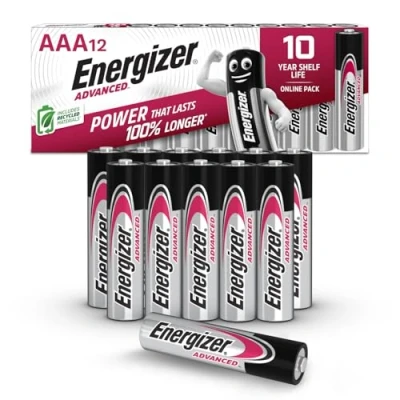 Image of Energizer Advanced AAA Batteries 1.5V Alkaline, 12 Pack, Long Lasting Premium Triple A