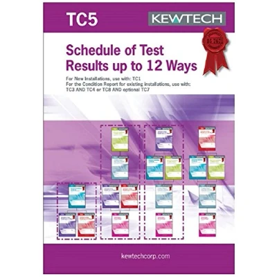 Image of TEST RESULTS BOOK, BOARDS UP TO 12 WAYS // WAYS; Accessory Type:Test Report Book; For Use With:Electrical testing equipment; ( TC5 )