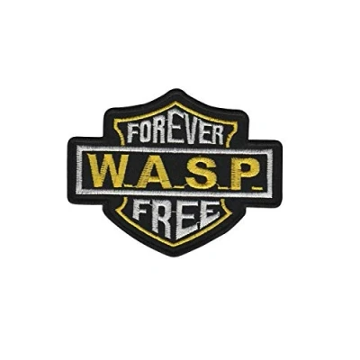 Image of Wasp Forever Free Metal Band Patch Badge Embroidered Iron on Applique Souvenir Accessory