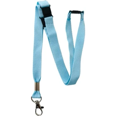 Image of PAC Supplies Global 15mm Colourful Neck Lanyard With 3 Point (Triple) Safety Breakaway (Light Blue, 1 Lanyard)