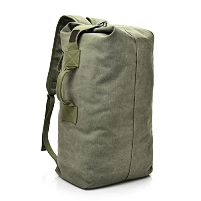 Image of Large Capacity Travel Climbing Bag Tactical Military Duffel Top Load Double Strap Canvas Backpack