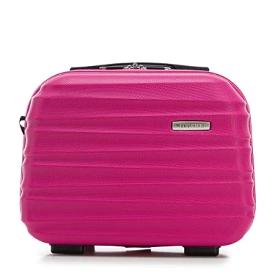 Image of WITTCHEN Cosmetic Case Travel Suitcase Carry On Cabin Luggage Hardshell Made of ABS Combination Lock Groove Line Pink
