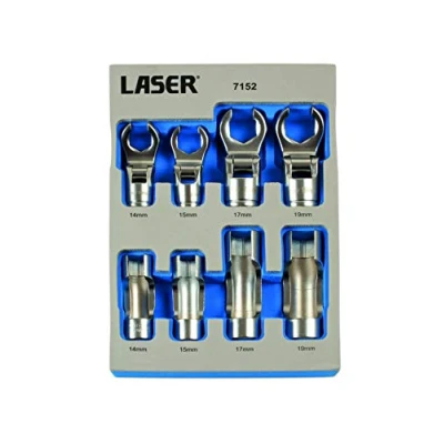 Image of Laser 7152 Window Socket &amp; Crows Foot Wrench Set 3/8&quot;D 8pc
