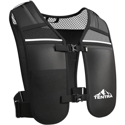 Image of TENTRA Running Phone Holder Vest Waterproof Pouch Adjustable Reflective 8 Pockets, Lightweight Hydration Accessories for Men &amp; Women