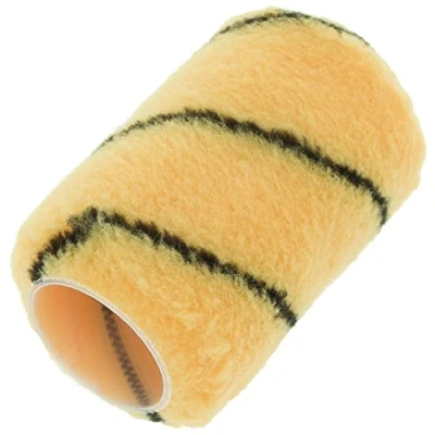 Image of Coral 41451 Max Coat Paint Roller Cover Walls Ceilings Medium Pile Woven Sleeve Fabric Emulsion Trade Tiger Stripe 4 inch 1.5&quot; Dia