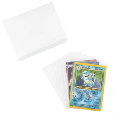 Image of Pack of 100 Trading Card Sleeves, 66 x 92 mm Thickening Transparent Accessories for Cards, Pokemon Sports Cards