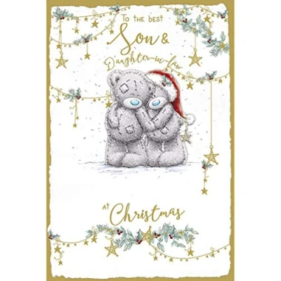 Image of Me To You Bear Son &amp; Daughter In Law Handmade Christmas Card