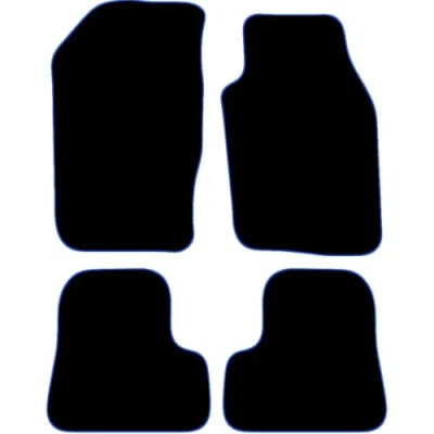 Image of Carsio Carpet Car Mats For Peugeot 206 1998 2006 Tailored Fit Floor Mat Complete Accessory Black Custom Fitted All Weather, Anti Slip Backing &amp; Blue Trim