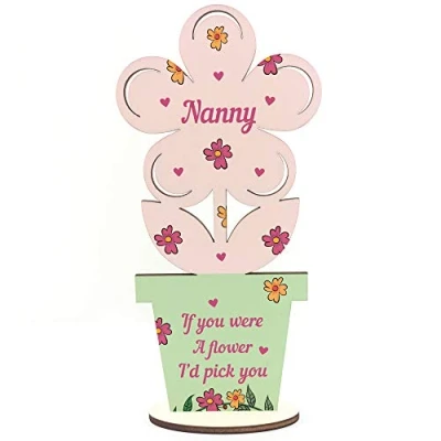 Image of RED OCEAN Mum For Nanny Wooden Flower Gift Grandparents LOVE Sign Keepsake