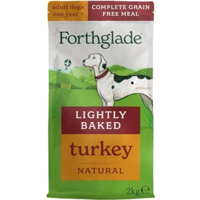 Image of Forthglade Dry Dog Food, Lightly Baked, (2kg Resealable Bag), Adult Dogs, Tukey with Sweet Potato, Grain Free Food 50% Single Source Protein, Complete &amp; Balanced Hypoallergenic