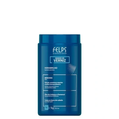 Image of Felps Xmix Banho De Verniz Silky Varnish Hair Mask 1000ml /1 KG Free Starry Lip Plumping Gloss 10ml