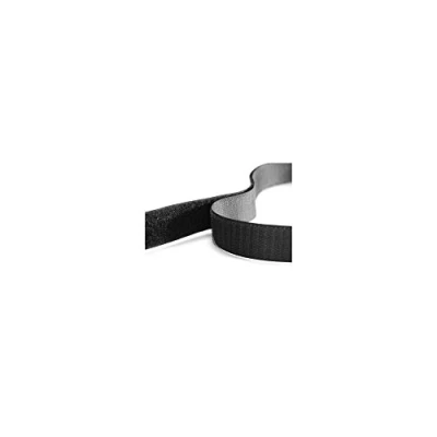 Image of Hemline H651.25 Black Sew On Hook &amp; Loop Tape 25mm x 30cm