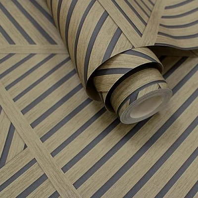 Image of Holden Cascading Gardens Wallpaper Collection Elba Natural 91411 Wooden Panel Geometric