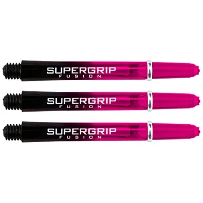 Image of Harrows Supergrip Fusion Dart Shafts Black &amp; Pink Midi 1 Set (3 Stems)