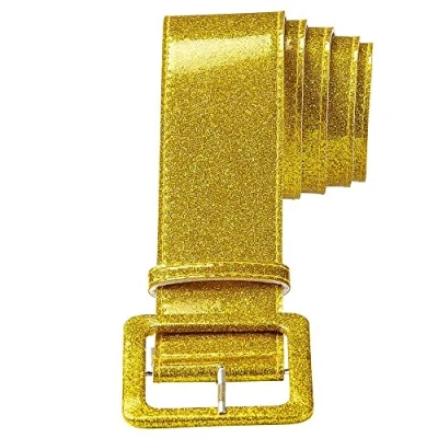 Image of WIDMANN 04623 Belt With Glitter Adult Woman, 70s, Disco, Dancers, New Year, Show, 120 Cm, Gold Color
