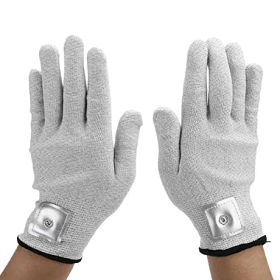 Image of KAXIAA Emf Silver Fiber Electromagnetic Radiation Protective Gloves, Blocking, Electrode Gloves,Gray