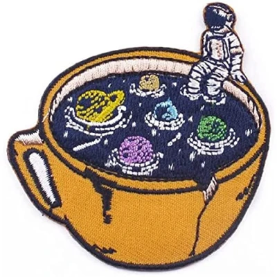 Image of ulricar Astronaut Spaceman Planet Patch Embroidered Applique thermoadhesive Patches Iron On Clothing Accessories Decorative Combat Badges for Backpack Caps