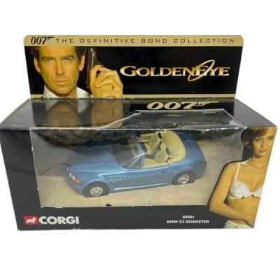 Image of Corgi james bond 007 the definitve collection B.M.W Z3 roadster blue car 1.36 scale diecast model
