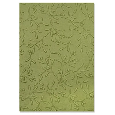 Image of Sizzix 3 D Textured Impressions Embossing Folder Delicate Mistletoe by Kath Breen 665759 Chapter 2022, Multicolor, One Size