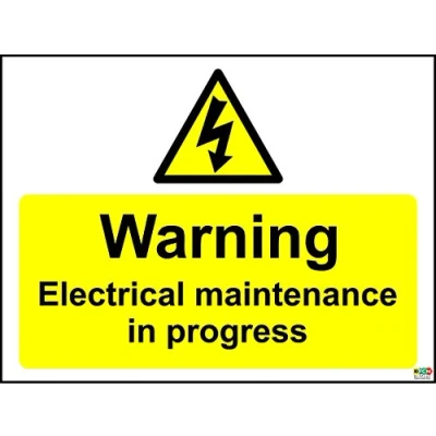 Image of Warning Electrical Maintenance in Progress Sign 1.2mm Rigid Plastic 300mm x 200mm