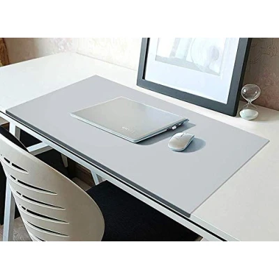 Image of Leather Writing Pad, Edge Desk Large Mouse Table Protector, Office Waterproof Mat, Non Slip Pad Protector,80x50cm,Gray