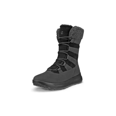 Image of ECCO Solice Winter boots, Women&#039;s, Size: 3.5, Black Nubuck/textile
