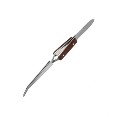Image of Modelcraft Jeweltool Curved Fibre Grip Tweezers, Silver