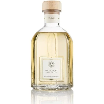Image of Dr. Vranjes Ambra 2500 ml Diffuser + Double Pack of White Sticks (3 Pieces Bundle) Luxury Home Fragrance, Made in Italy, Main Scent: Oriental, Olfactory Pyramid: Amber, Patchouli, Sandalwood