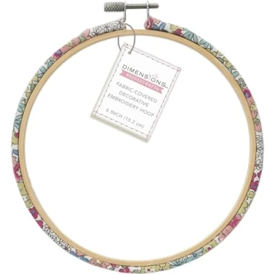 Image of Dimensions Embroidery Hoop Fabric Covered 72 76346 Arts and Crafts for Adults 6 inch