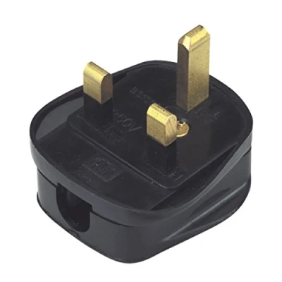Image of Rewireable Quick Fit 3 Pin UK Mains Plug Fitted with 13A Amp Fuse Black