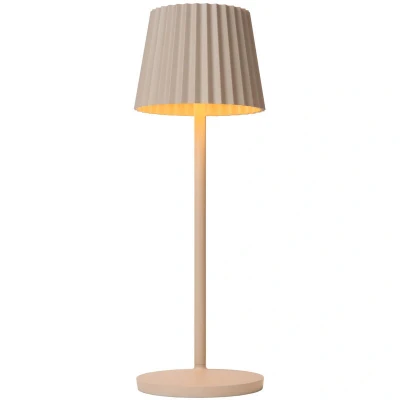 Image of Justine Cottage Rechargeable Table lamp Outdoor Battery LED Dim. 1x2W 2700K IP54 With wireless charging pad Cream