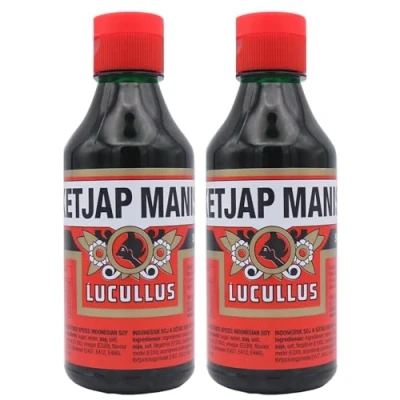 Image of Lucullus Ketjap Manis Sauce 250ml Indonesian Sweet Soy Spice (2 Pack) + UpLabel Creations 1ml Measuring Spoon